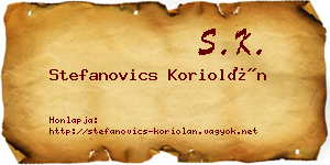 Stefanovics Koriolán névjegykártya